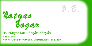 matyas bogar business card