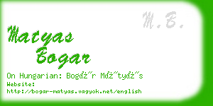 matyas bogar business card